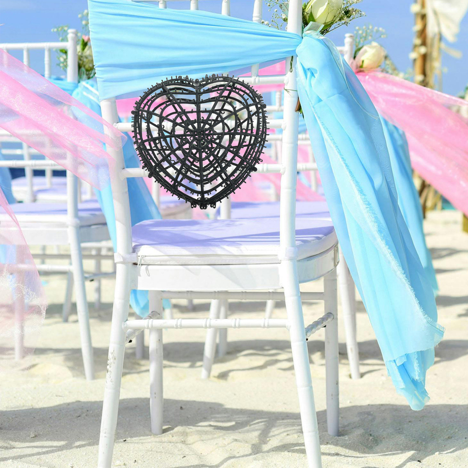 Wedding Floral Supply - 2Pcs Artificial Heart Shaped Floral Cage