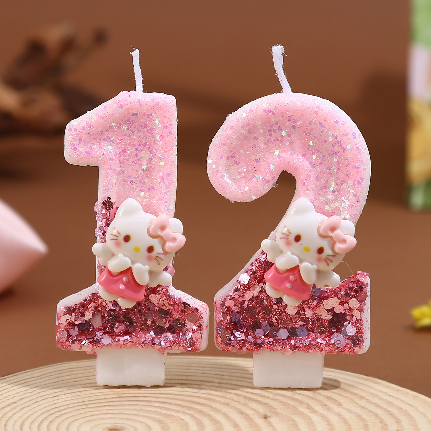 Unity Candle Set - Kawaii HelloKitty Handmade DIY 0-9 Pink