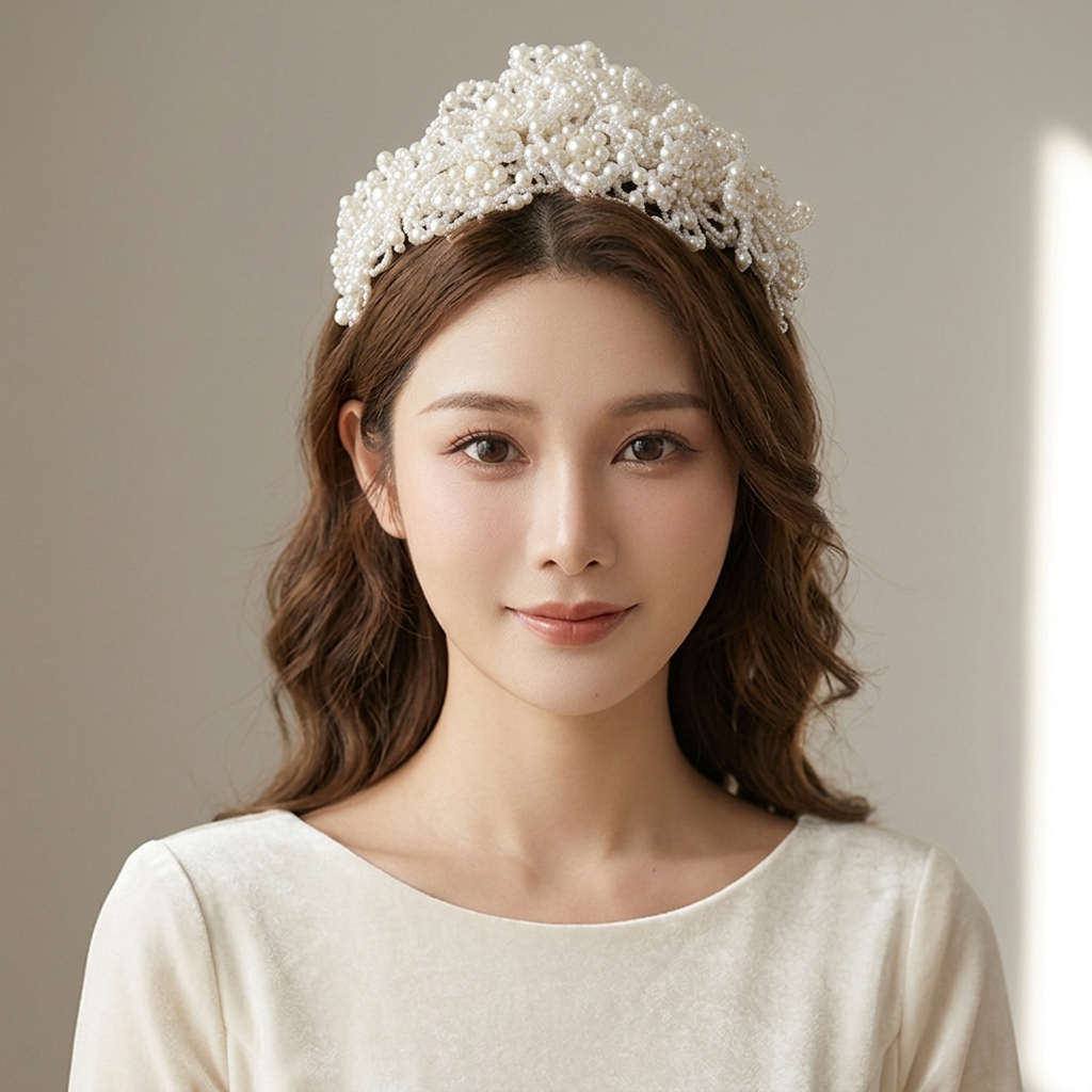 Wedding Shop - Pearl Crown Headpiece For Wedding Bridal