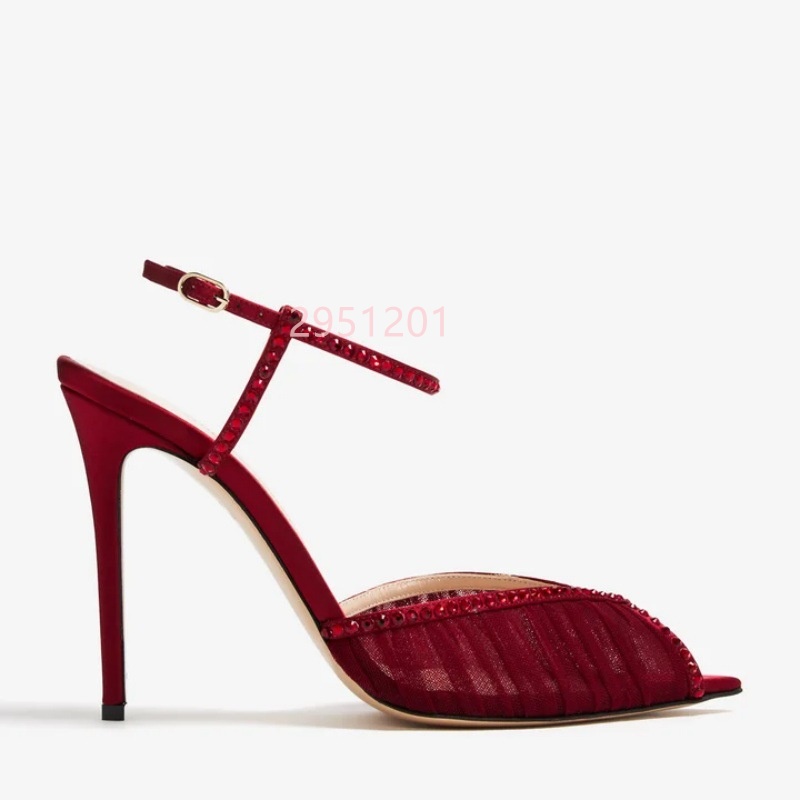 Wedding Super - Peep Toe Mesh Pumps Buckles Straps