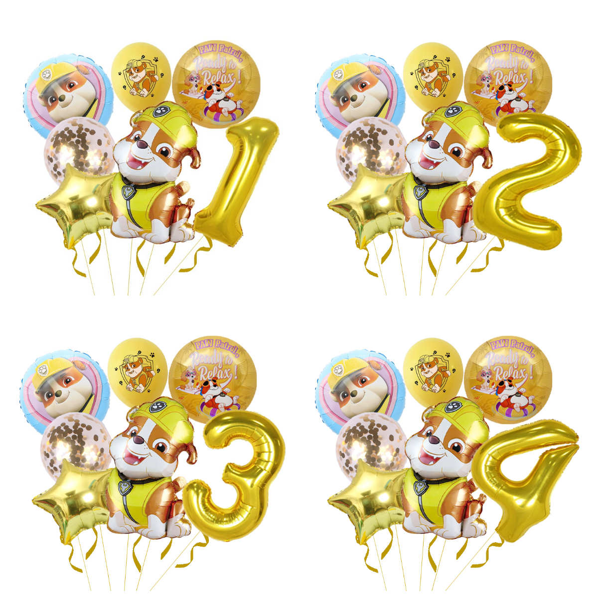 7pcs Paw Patrol Rubble Balloon - Confetti Balloon Set review and price