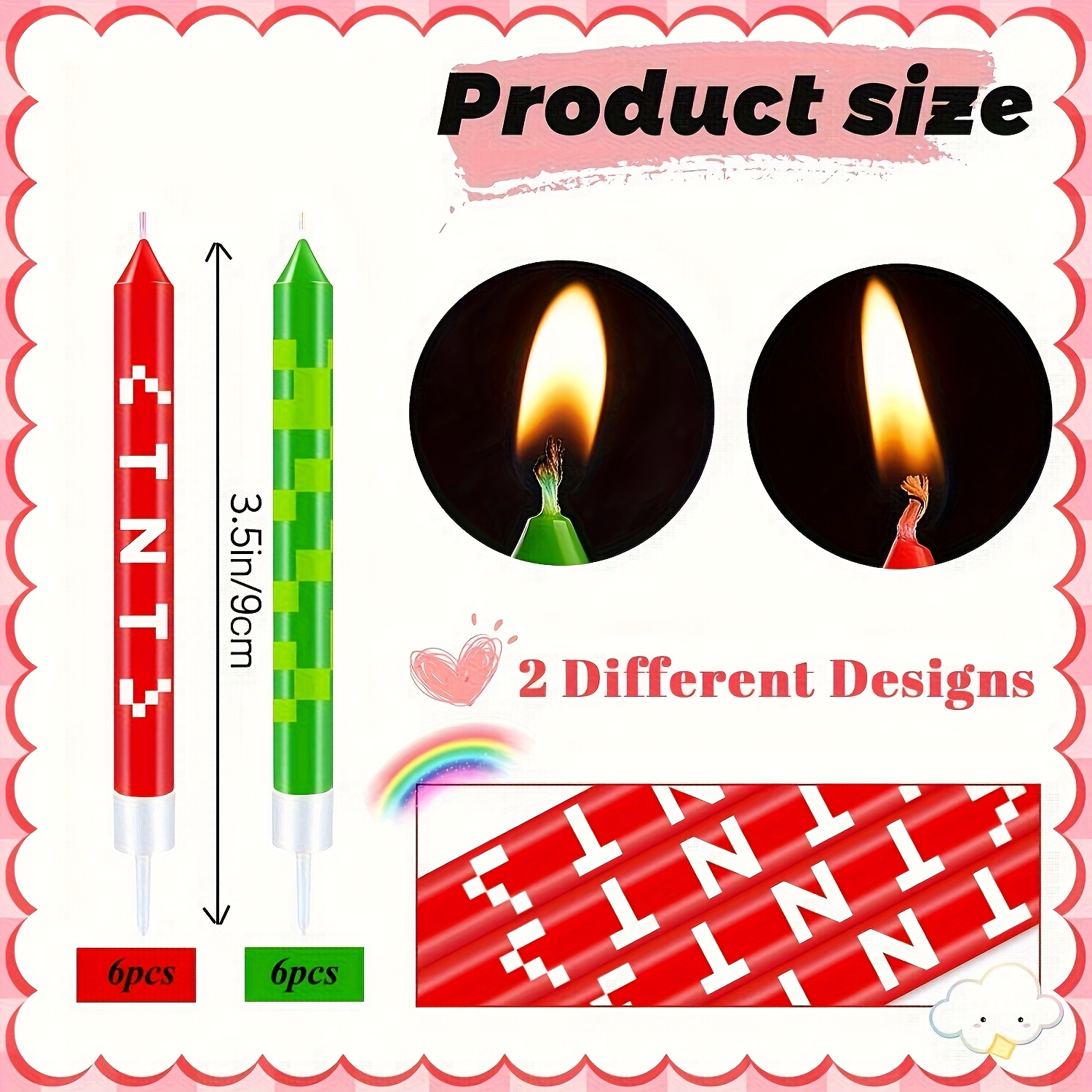 12/24pcs Green Pixel Cake Cand - Unity Candle Set review and price