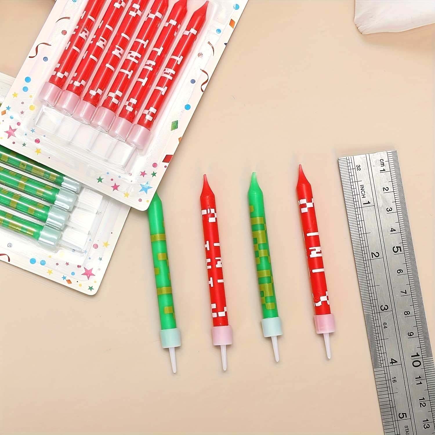 12/24pcs Green Pixel Cake Cand - Unity Candle Set review and price