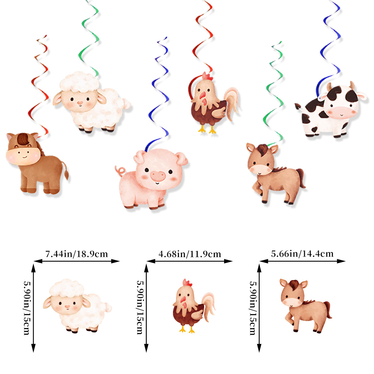 Cartoon Farm Animal Theme Birt - Confetti Balloon Set review and price