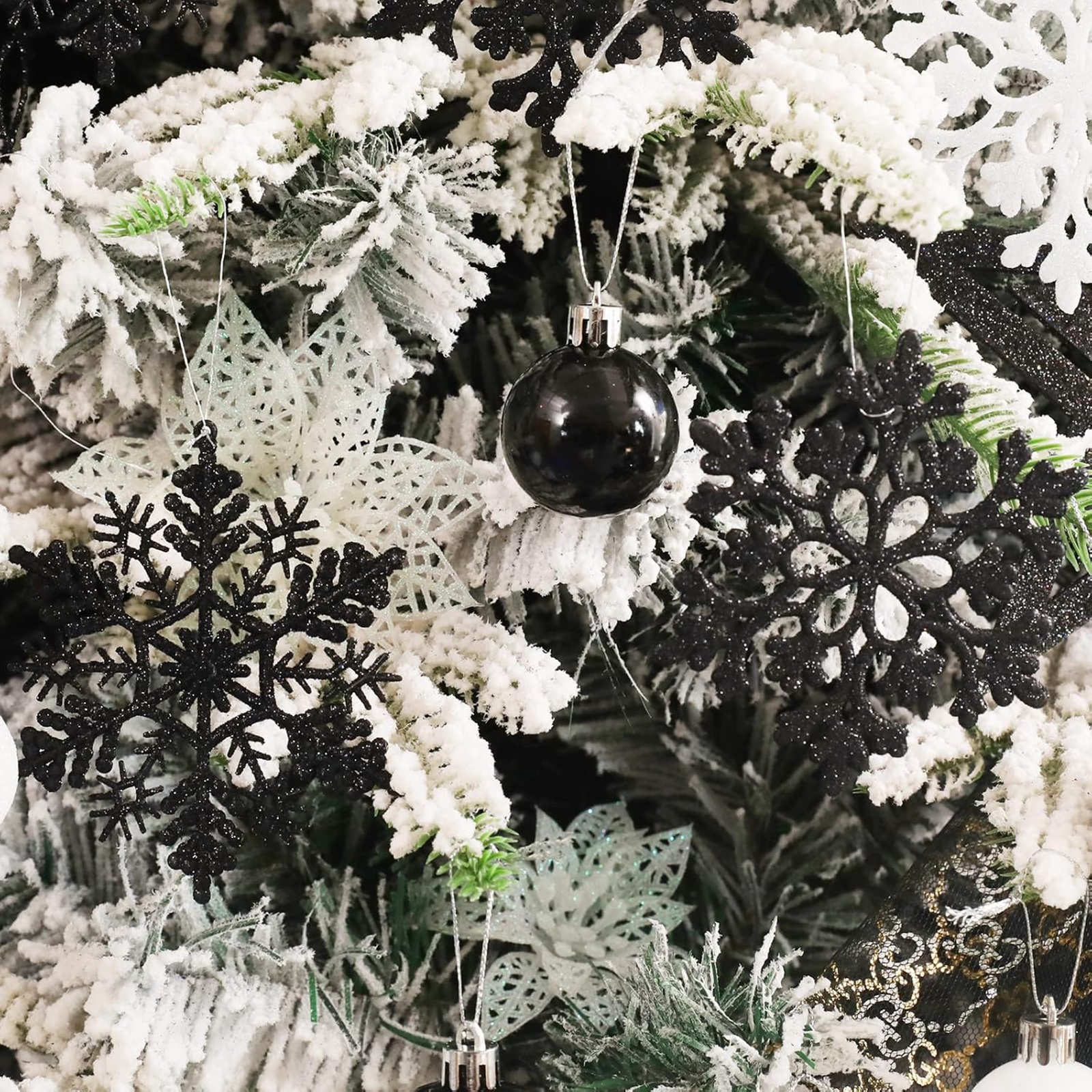 12pcs/set Black Plastic Snowfl - Supply Wedding Venue review and price