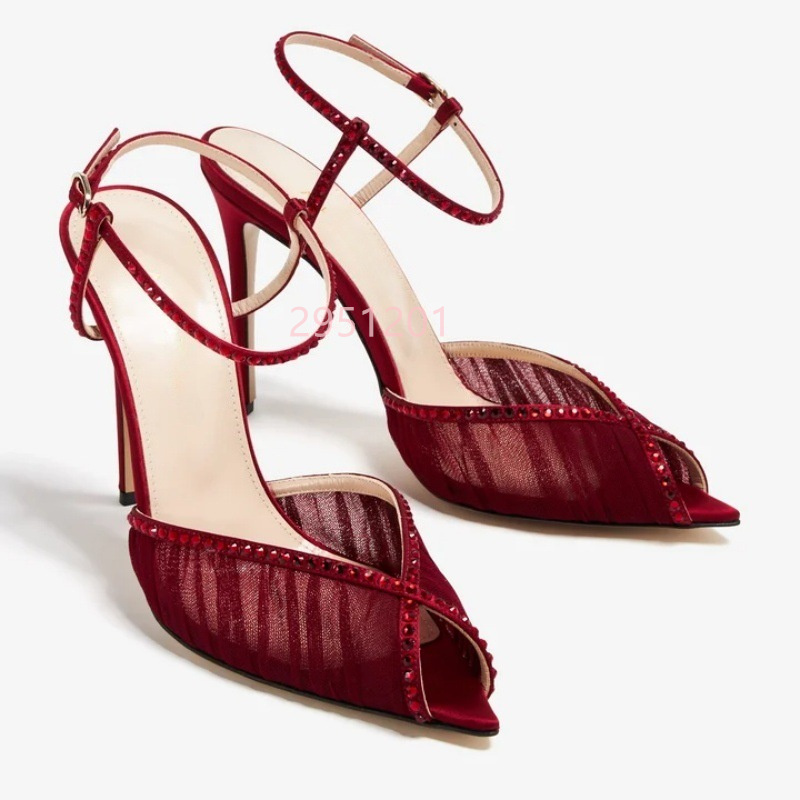Peep Toe Mesh Pumps Buckles St - Wedding Super review and price