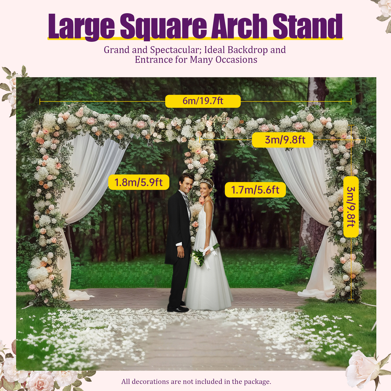 3x6m/10x20ft Metal Wedding Arc - Confetti Balloon Set review and price