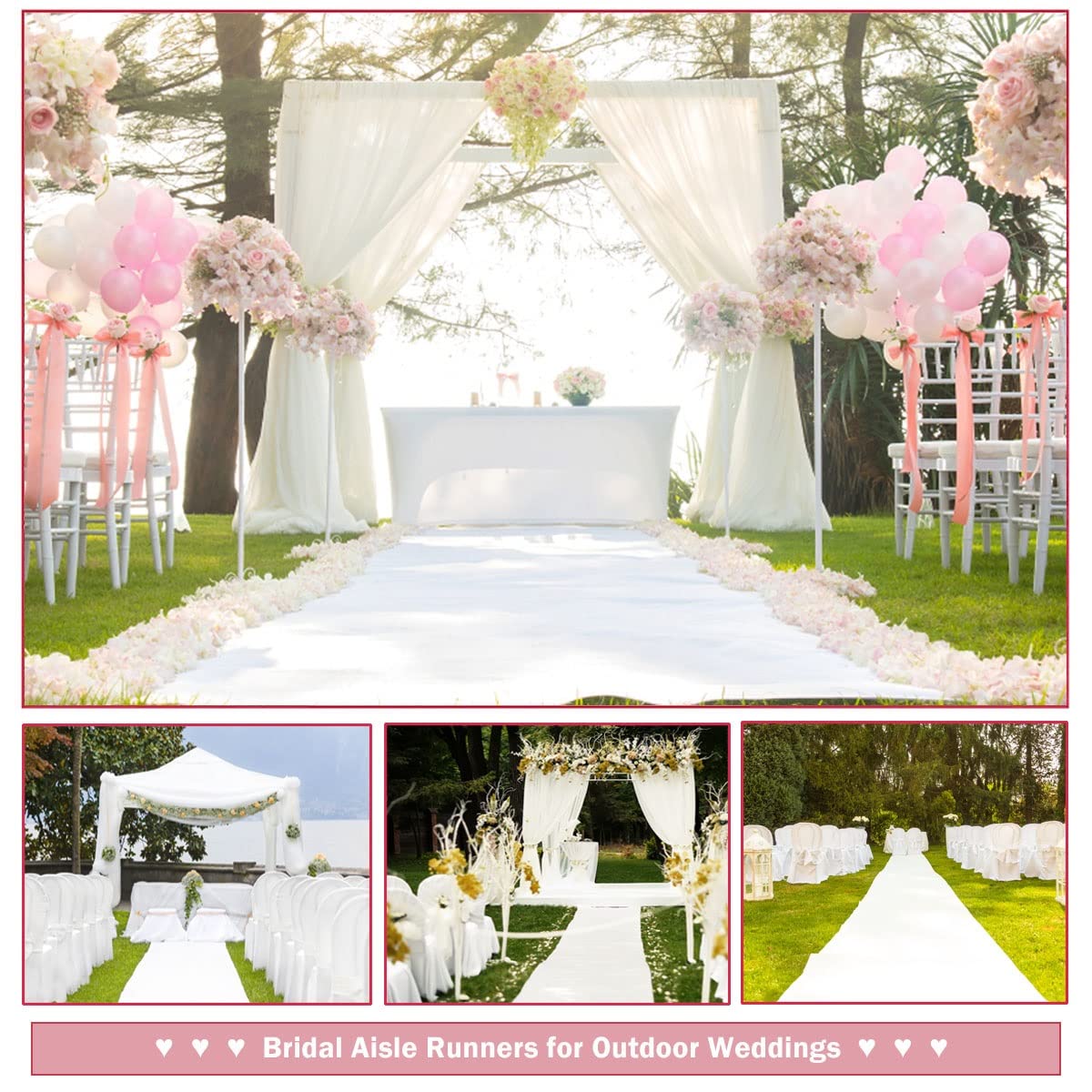 1.5M Wide Wedding White Carpet - Aisle Runner White review and price