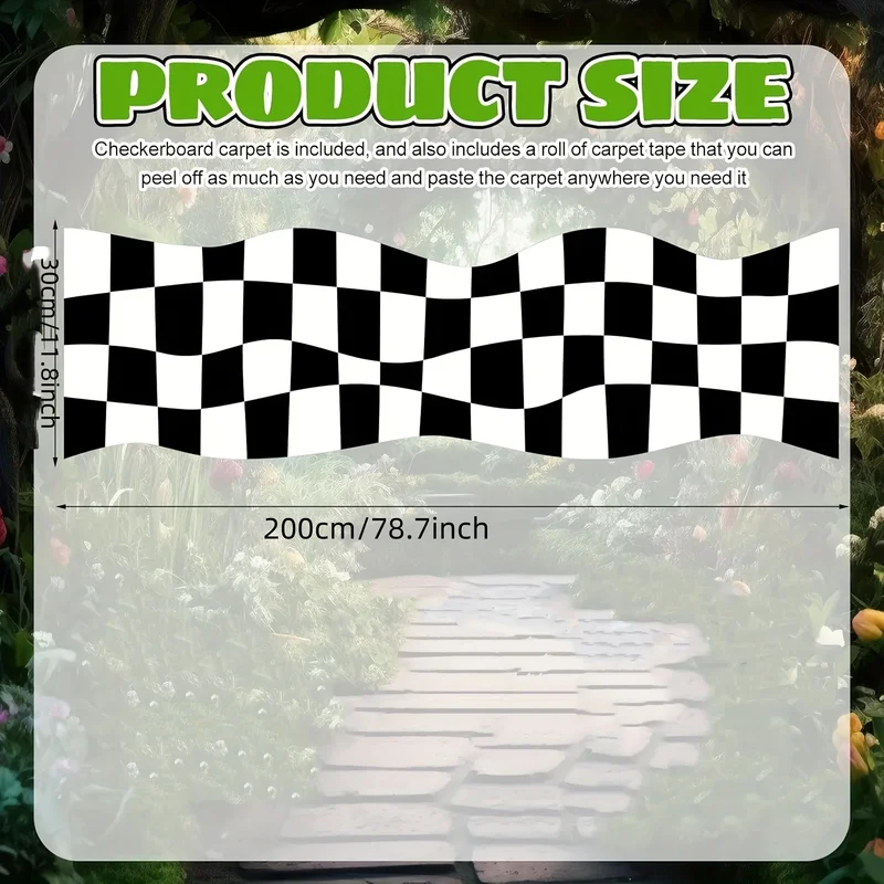 VIKAMA Black White Checkered R - Aisle Runner White review and price